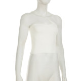 Personalized Solid Color Beveled Halter Neck Irregular Outer Wear Small Camisole Top