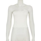 Personalized Solid Color Beveled Halter Neck Irregular Outer Wear Small Camisole Top