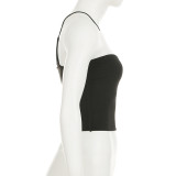 Personalized Solid Color Beveled Halter Neck Irregular Outer Wear Small Camisole Top