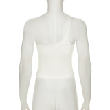 Personalized Solid Color Beveled Halter Neck Irregular Outer Wear Small Camisole Top