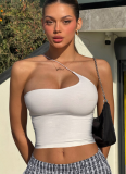 Personalized Solid Color Beveled Halter Neck Irregular Outer Wear Small Camisole Top