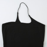 Personalized Solid Color Beveled Halter Neck Irregular Outer Wear Small Camisole Top