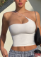 Personalized Solid Color Beveled Halter Neck Irregular Outer Wear Small Camisole Top