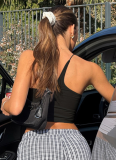 Personalized Solid Color Beveled Halter Neck Irregular Outer Wear Small Camisole Top