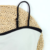 Sexy Simple Black and White Chanel Style One-piece Swimsuit