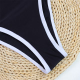 Sexy Simple Black and White Chanel Style One-piece Swimsuit