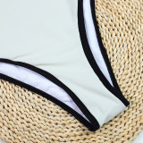 Sexy Simple Black and White Chanel Style One-piece Swimsuit