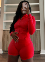 Sports Casual Sexy Tight Long-sleeved Shorts Two-piece Suit