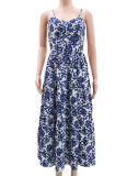 Printed Holiday Casual Suspender Dress For Women