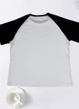 Women's Colorblock Lip Print Round Neck Casual Short Sleeve T-Shirt