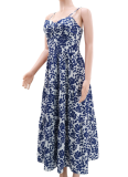 Printed Holiday Casual Suspender Dress For Women