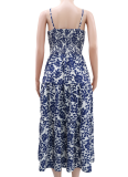 Printed Holiday Casual Suspender Dress For Women