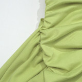 Pure Sexy Tight Tube Top Pleated Ribbon Short Hip Dress