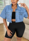 Light Blue Summer Thin Loose Short Denim Jacket