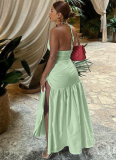 2025 Sexy Backless Bodysuit Slim Fit Lace-up Skirt Set