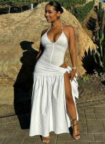 2025 Sexy Backless Bodysuit Slim Fit Lace-up Skirt Set