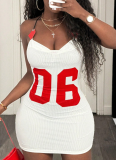 Sexy Fashion Personality Mesh Print Halter Backless Dress For Women