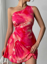 New Style Off-Shoulder Casual Temperament Slim Sleeveless Pleated Dress For Women