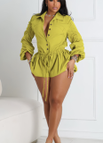 Sexy and Elegant Commuting Solid Color Workwear Bloomers Jumpsuit