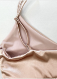 Summer Sexy Backless Suspender V-Neck Pleated Top For Women