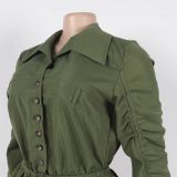 Sexy and Elegant Commuting Solid Color Workwear Bloomers Jumpsuit