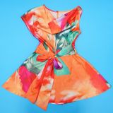 Fashion Women's Sexy Backless Oblique Collar Printed Casual Jumpsuit