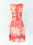Pleated Slim Round Neck Sleeveless New Short Dress