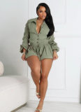 Sexy and Elegant Commuting Solid Color Workwear Bloomers Jumpsuit