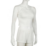 Summer Jacquard Ladies Suspender Shorts Home Two-piece Set