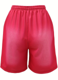 Rose Red Letter Print Loose Casual Shorts