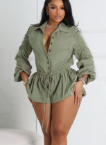 Sexy and Elegant Commuting Solid Color Workwear Bloomers Jumpsuit