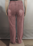 New Fashion Women's Button Denim Loose Pants