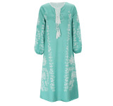 New V-neck Long Sleeve Printed Long Loose Dress