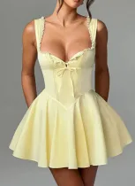 Sexy Sleeveless Suspender Lace Backless Dress