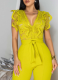 Personalized Line Lace Stitching Sleeveless Wide Leg Jumpsuit