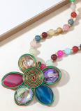 Dopamine Flower Bohemian Beaded Necklace High-End Accessories Clavicle Chain