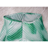 Fashionable Hot Style Oblique Collar Sleeveless Pleated Long Dress