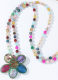 Dopamine Flower Bohemian Beaded Necklace High-End Accessories Clavicle Chain