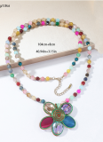 Dopamine Flower Bohemian Beaded Necklace High-End Accessories Clavicle Chain