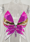 Sexy Suspenders Butterfly Sequined Small Vest Wholesale