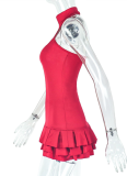 Fashion Fluffy Pleated Stand Collar Sleeveless Cake Dress Wholesale