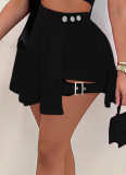 Sexy Solid Color Patchwork Regular Mid-Waist Shorts Wholesale