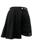 Sexy Solid Color Patchwork Regular Mid-Waist Shorts Wholesale