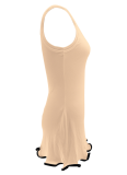 Summer Sleeveless Wave Curled Hem Slim Fit Dress Wholesale
