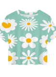 Casual Printed Round Neck Cropped T-Shirt Wholesale