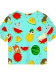 Casual Printed Round Neck Cropped T-Shirt Wholesale
