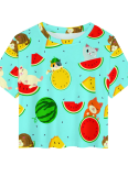 Casual Printed Round Neck Cropped T-Shirt Wholesale