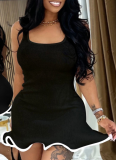 Summer Sleeveless Wave Curled Hem Slim Fit Dress Wholesale