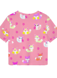 Casual Printed Round Neck Cropped T-Shirt Wholesale