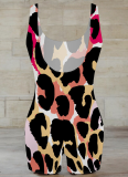 Sexy Leopard Print Patchwork U Neck Skinny Rompers